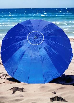 Універсальна захисна торгова парасолька з вітровим клапаном 2.5 м з 16 спицями зі скловолокна1 фото