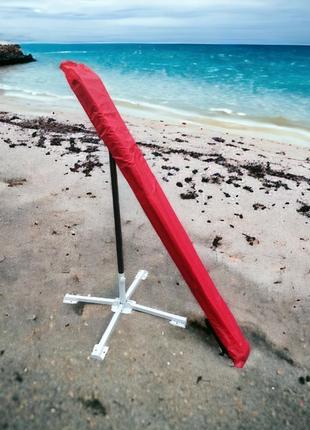 Большой пляжный зонт 2x3 м с ветровым клапаном и элегантным серебряным покрытием7 фото