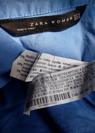 Васильковое платье рубашка zara под поясок поплин блават платья миди хлопок4 фото