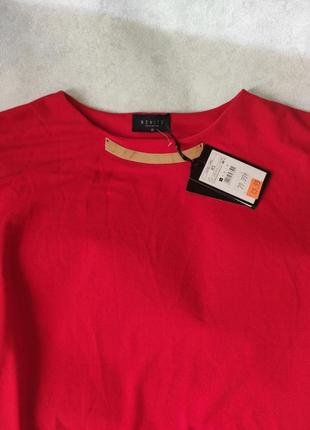 Яркое светло-красное платье мини туника3 фото