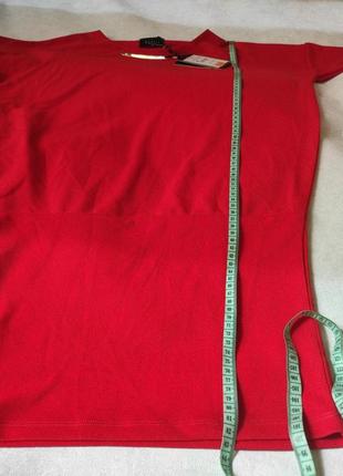 Яркое светло-красное платье мини туника8 фото