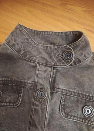 Джинсовка джинсовая куртка милитари военная хаки графит укороченный пиджак жакет варенка3 фото