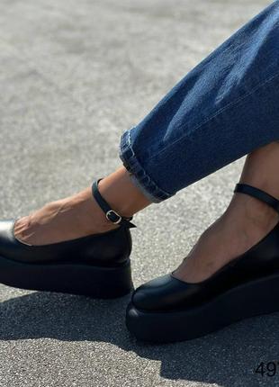 Жіночі стильні туфлі на високій підошві з натуральної шкіри та замші✅10 фото