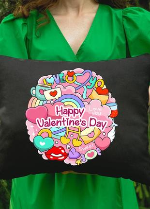 Подушка з принтом - happy valentines day