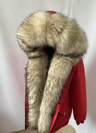 Женская зимняя парка куртка с натуральным мехом финского енота с 44 по 58 г.5 фото