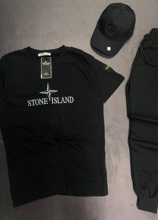 Костюм stone island // комплект футболка + штани стон айленд