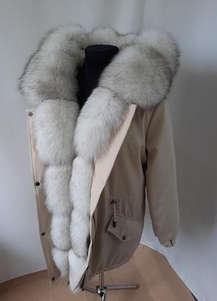 Женская зимняя парка куртка с натуральным мехом собачка вуаль с 44 по 58 р,женская...