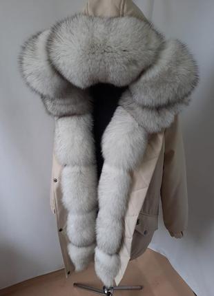Женская зимняя парка с натуральным мехом собачка вуаль с 44 по 58 р,женская зимняя куртка с мехом песца4 фото
