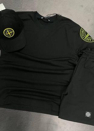 Костюм stone island // комплект футболка + шорти стон айленд