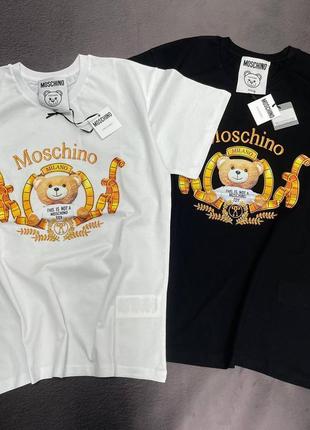 💜є наложка 💜жіноча  футболка+ футболка "moschino"💜lux якість🥰футболка+футболка