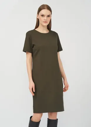 Оливковое (хаки) кэжуал платье h&amp;m однотонное платье футболка