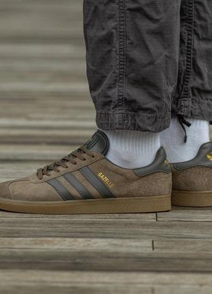 Кросівки adidas gazelle brown haki