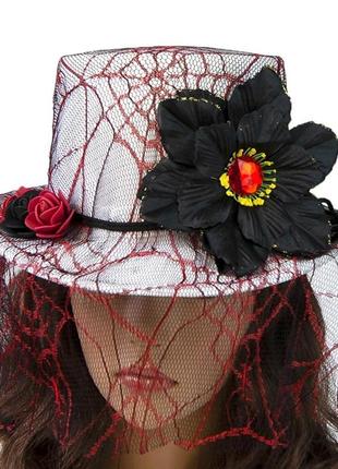 Шляпа с фатой и цветком для хэллоуина + подарок