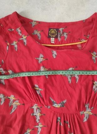 Платье мини туника принт утки вискоза