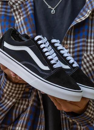 Мужские кеды vans old school black white 45