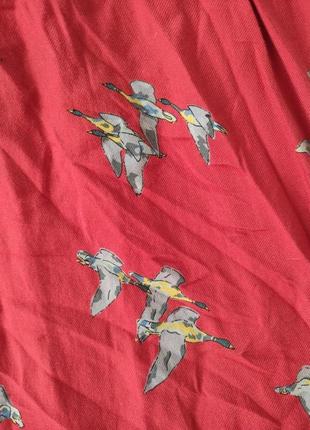 Платье мини туника принт утки вискоза