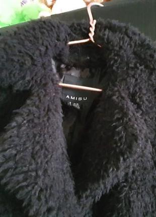 Чорна плюшева пальто-шуба /шубка/пальто баранець оверсайз бойфренд\овечка teddy bear4 фото