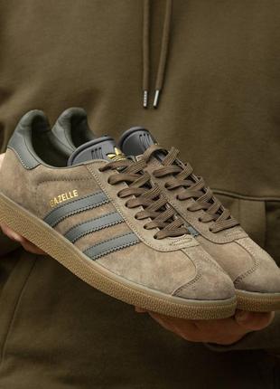 Мужские кроссовки adidas gazelle brown grey 40-41-42-43-44-45