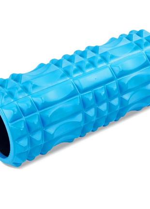 Ролик массажный для пилатеса, йоги, фитнеса grid spine roller fi-5712 синий