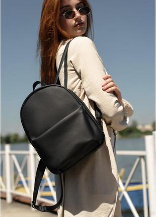 Женский классический небольшой городской рюкзак sambag brix черный6 фото