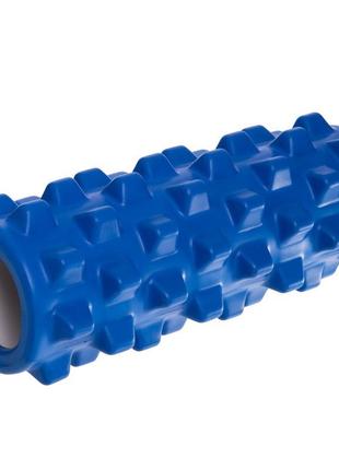 Ролик масажний для пілатесу, йоги, фітнесу grid rumble roller fi-5394 синій