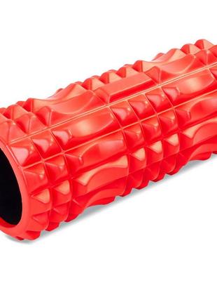 Ролик масажний для пілатесу, йоги, фітнесу grid spine roller fi-5712 червоний