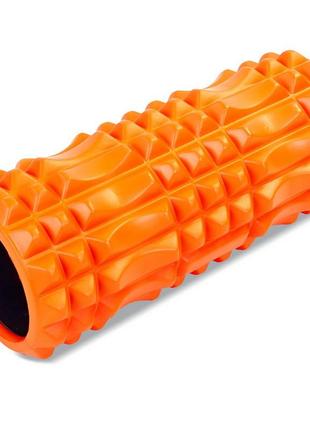 Ролик массажный для пилатеса, йоги, фитнеса grid spine roller fi-5712 оранжевый