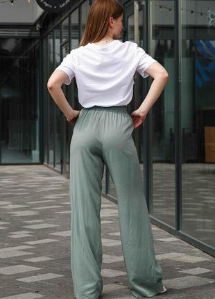 Широкие штапельные брюки эви клеш летние 42-56 размеры разные цвета4 фото