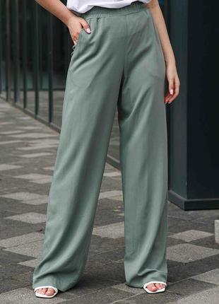 Широкие штапельные брюки эви клеш летние 42-56 размеры разные цвета2 фото