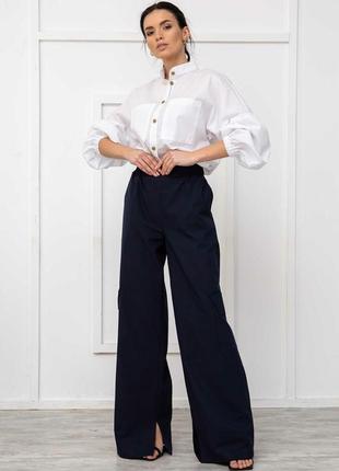 Стильные классические брюки-карго дерек широкие из льна 42-56 размеры разные цвета4 фото