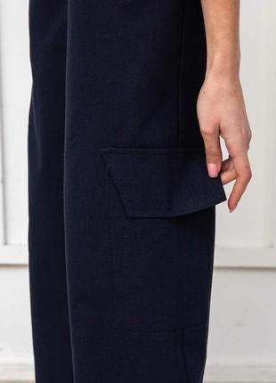 Стильные классические брюки-карго дерек широкие из льна 42-56 размеры разные цвета3 фото