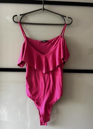 Шикарний рожевий боді, боді, майка, боди, розовый боди