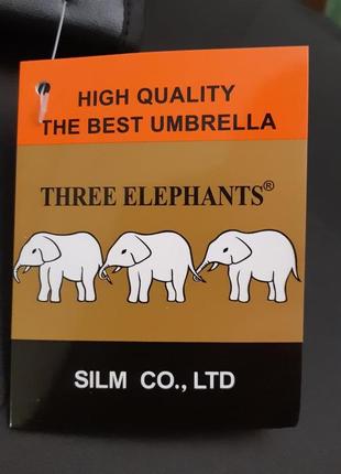 Парасолька 10.1326.002 «три слона 34073» чорний потрійного складання напівавтомат 9 спиць гачок7 фото