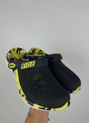 Чоловічі крокси crocs literide 360 black/citrus