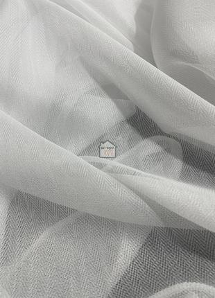 Біла однотонна тканина для гардини «котоновий тюль sofi», для спальні та в зал2 фото