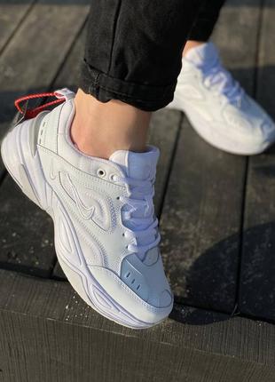 Женские кожаные кроссовки nike m2k tekno white найк м2к текно