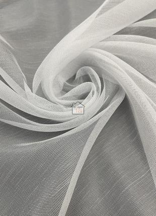 Белая однотонная ткань для тюля оптик с льняной ниткой, для спальни и зала