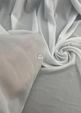 Біла однотонна тканина для тюлю «шовк», в зал, кімнату, кухню2 фото