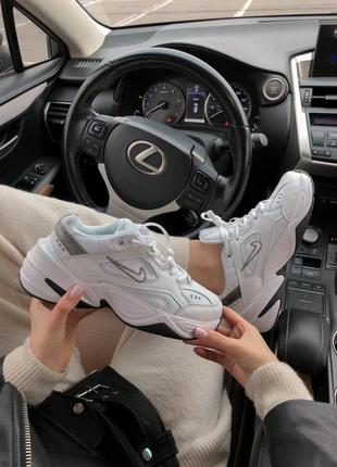 Женские кожаные кроссовки nike m2k tekno white найк м2к текно