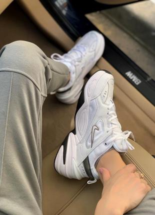 Женские кожаные кроссовки nike m2k tekno white найк м2к текно