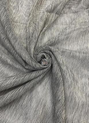 Ткань для тюля крупная льняная сетка, в спальню, кухню и зал, цвет серый1 фото