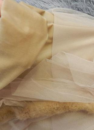 ⛔ ✅ красивенная юбка миди из велюра с натуральным мехом и фатином евросатка4 фото
