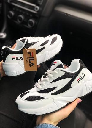 Fila venom white/black женские кроссовки6 фото