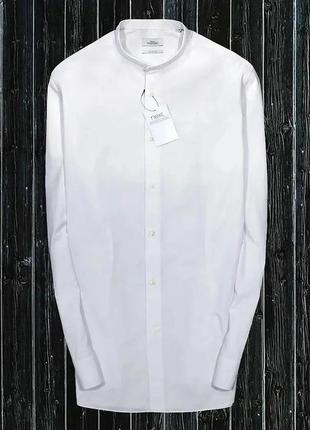 Біла сорочка з комірцем стійка1 фото