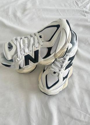 Женские кроссовки new balance 9060 white black6 фото