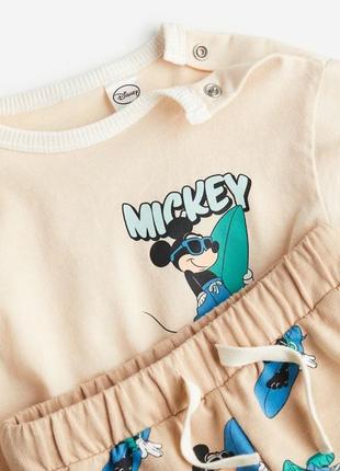 Комплект zara disney mickey микки 3-6 мес 68 см 6-9 мес 74 см 12-18 мес 86 см шорты футболка костюм комплект9 фото