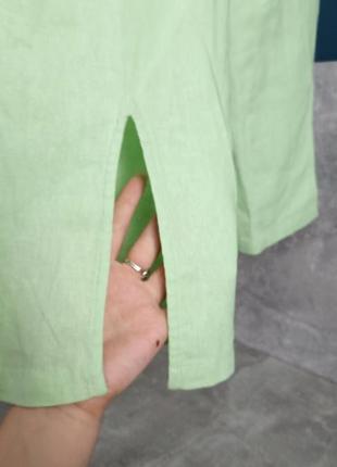 Салатовые, яркие, льняные летние брюки с распорками na-kd6 фото