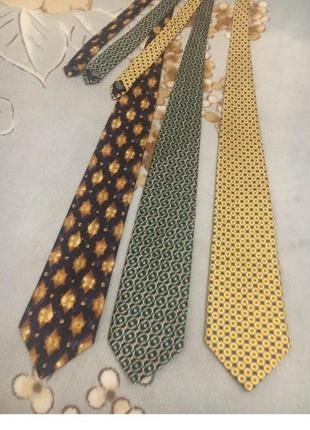 Комплект лот из 3  шелковых шелк ярких винтаж  галстуков   st.michael принт