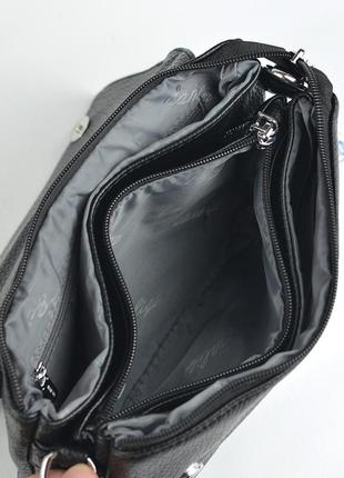 Классическая женская черная мини сумка клатч через плечо, молодежная маленькая сумочка с клапаном7 фото