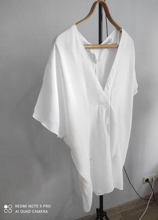 Белое мини оверсайз платье платье белое мины оверсайз платье zara новая коллекция2 фото